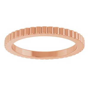 10K Yellow Or White Or Rose Gold Grooved Half Round Band