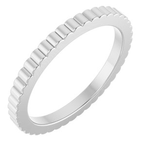 14K Yellow Or White Or Rose Gold Or Sterling Silver Or Platinum Grooved Half Round Band