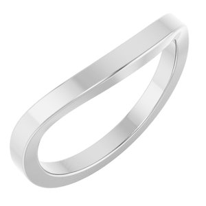 14K White Gold Round 7.4 Mm Polished Matching Band Size 7