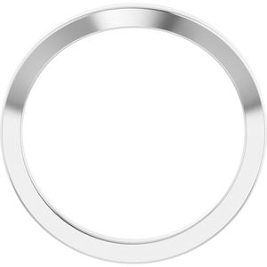 14K White Gold Round 7.4 Mm Polished Matching Band Size 7