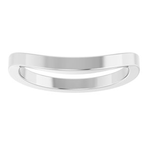14K White Gold Round 7.4 Mm Polished Matching Band Size 7