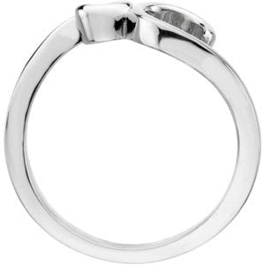 14K White Gold Polished Freeform Ring Size 7