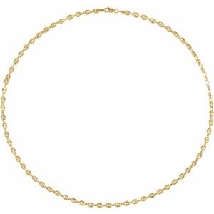 14K Yellow Gold Puffed Anchor Chain, Length: 20 In, Width: 3.8 Mm