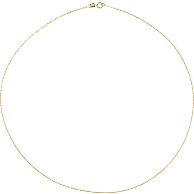 14K Yellow Or White Gold 1 mm Diamond-Cut Anchor 7" Chain