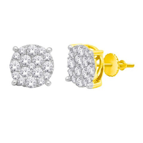 10K Yellow Gold 1.48-1.54 Cttw Diamond Super Flower Earring