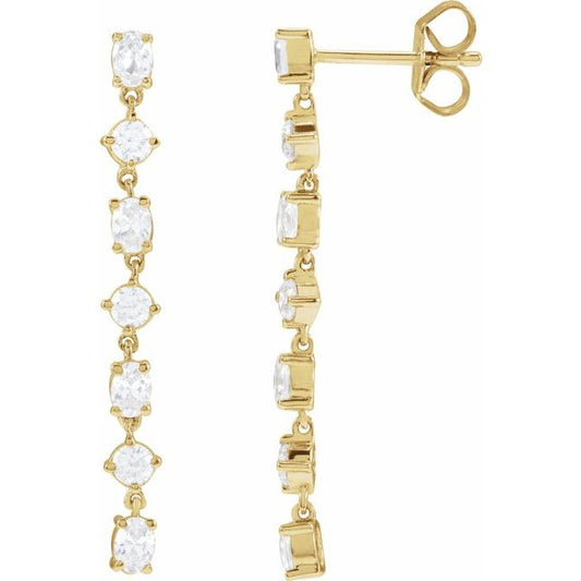 14K Yellow Gold Oval 3.2 X 2.3 Mm Pair Friction Back Polished Dangle Earring Mounting