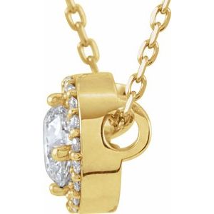 14K Yellow Gold Round 3.9Mm Gh Si1-Si2 1/4 Ctw Lab-Grown Diamond Necklace, Length: 16 In