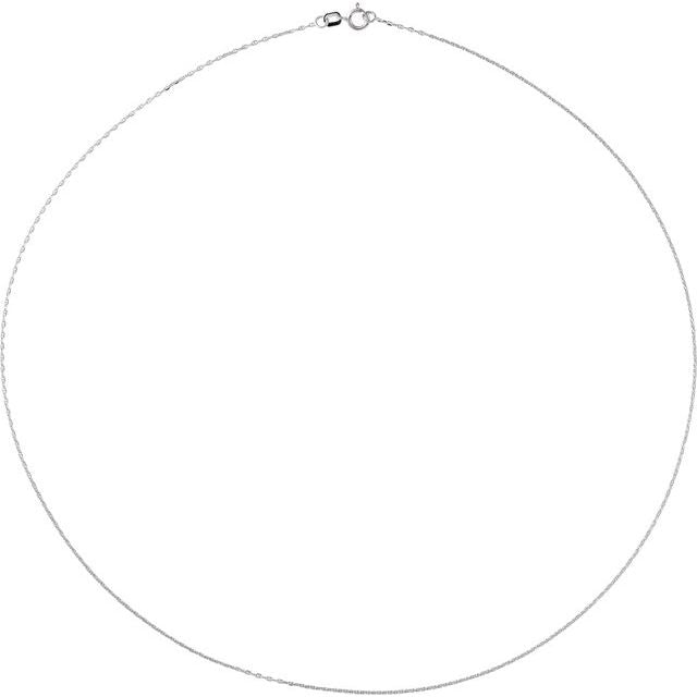 14K Yellow Or White Gold 1 mm Diamond-Cut Anchor 7" Chain