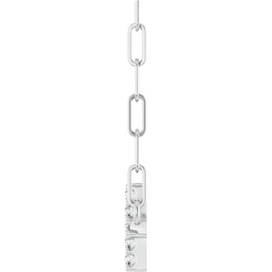 Sterling Silver Round 12 X 6 Mm 1Mm G-H I1 .05 Ctw Natural Diamond Sideways Cross Paperclip Necklace, Length: 18 In