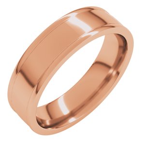 10K Yellow Or White Or Rose Gold Round-Edge Grooved Comfort-Fit Half Round Band