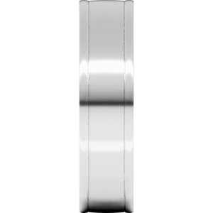 10K Yellow Or White Or Rose Gold Round-Edge Grooved Comfort-Fit Half Round Band