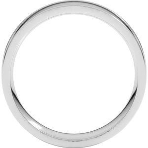 14K White Gold Grooved Round Edge Comfort-Fit Band