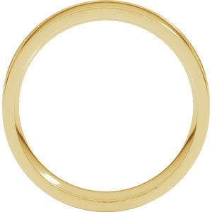 10K Yellow Or White Or Rose Gold Round-Edge Grooved Comfort-Fit Half Round Band