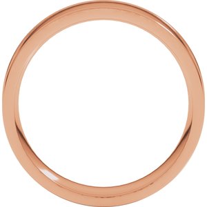 18K Yellow Or White Or Rose Gold Round-Edge Grooved Comfort-Fit Half Round Band