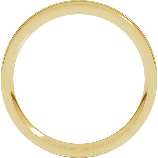 14K Yellow Gold Round-Edge Grooved Comfort-Fit Half Round Band