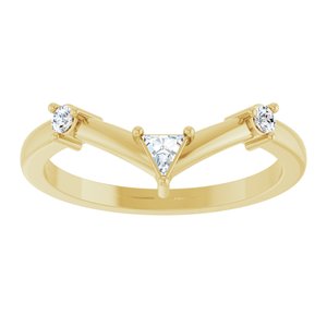 14K Yellow Gold Natural Diamond Triangle 3 X 3 X 3 Mm Natural Diamond Polished 1/8 Ctw Natural Diamond Contour Band Size 7