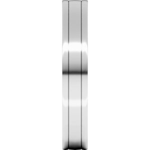 10K Yellow Or White Or Rose Gold Round-Edge Grooved Comfort-Fit Half Round Band