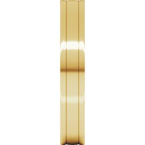 14K Yellow Or White Or Rose Gold Round-Edge Grooved Comfort-Fit Half Round Band