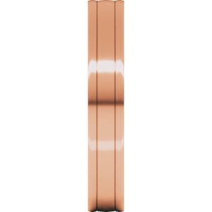 14K Yellow Or White Or Rose Gold Round-Edge Grooved Comfort-Fit Half Round Band