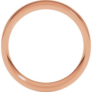 18K Yellow Or White Or Rose Gold Round-Edge Grooved Comfort-Fit Half Round Band