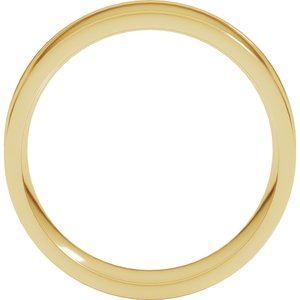 10K Yellow Or White Or Rose Gold Round-Edge Grooved Comfort-Fit Half Round Band