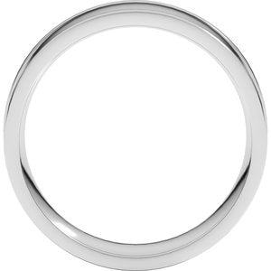 Sterling Silver Round-Edge Grooved Comfort-Fit Half Round Band