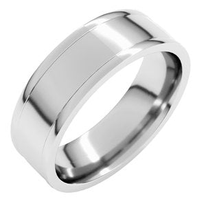 10K Yellow Or White Or Rose Gold Round-Edge Grooved Comfort-Fit Half Round Band