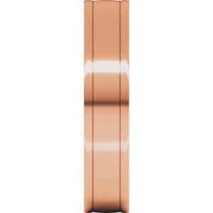 18K Yellow Or White Or Rose Gold Round-Edge Grooved Comfort-Fit Half Round Band