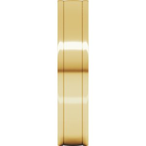 18K Yellow Or White Or Rose Gold Round-Edge Grooved Comfort-Fit Half Round Band