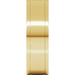 18K Yellow Or White Or Rose Gold Round-Edge Grooved Comfort-Fit Half Round Band