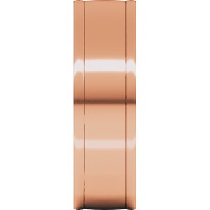 18K Yellow Or White Or Rose Gold Round-Edge Grooved Comfort-Fit Half Round Band