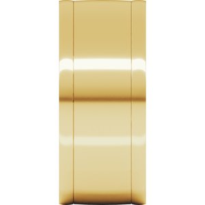 18K Yellow Or White Or Rose Gold Round-Edge Grooved Comfort-Fit Half Round Band