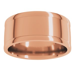 10K Yellow Or White Or Rose Gold Round-Edge Grooved Comfort-Fit Half Round Band