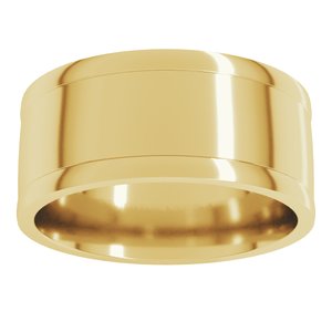 10K Yellow Or White Or Rose Gold Round-Edge Grooved Comfort-Fit Half Round Band