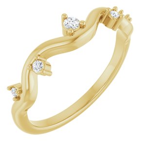 14K Yellow Gold Natural Diamond Round Natural Diamond Polished .07 Ctw Natural Diamond Ring Size 7