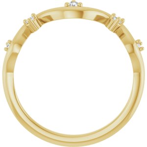 14K Yellow Gold Natural Diamond Round Natural Diamond Polished .07 Ctw Natural Diamond Ring Size 7