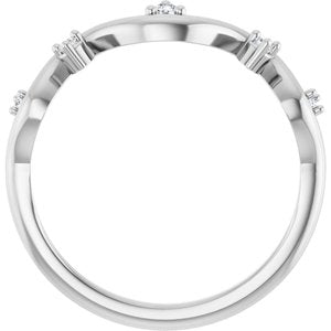 14K White Gold Natural Diamond Round Natural Diamond Polished .07 Ctw Natural Diamond Ring Size 7