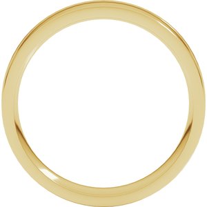 14K Yellow Or White Or Rose Gold Round-Edge Grooved Comfort-Fit Half Round Band