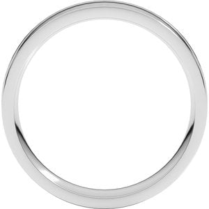 18K Yellow Or White Or Rose Gold Round-Edge Grooved Comfort-Fit Half Round Band