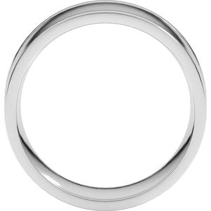 18K Yellow Or White Or Rose Gold Round-Edge Grooved Comfort-Fit Half Round Band