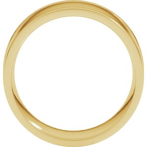 10K Yellow Or White Or Rose Gold Round-Edge Grooved Comfort-Fit Half Round Band