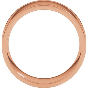 10K Yellow Or White Or Rose Gold Round-Edge Grooved Comfort-Fit Half Round Band