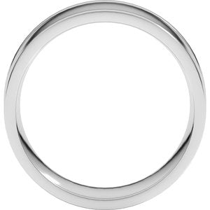 10K Yellow Or White Or Rose Gold Round-Edge Grooved Comfort-Fit Half Round Band