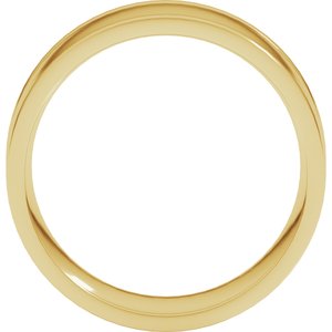 10K Yellow Or White Or Rose Gold Round-Edge Grooved Comfort-Fit Half Round Band