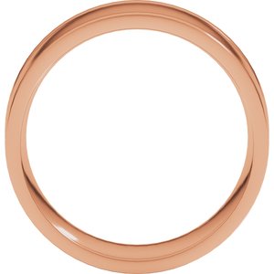 10K Yellow Or White Or Rose Gold Round-Edge Grooved Comfort-Fit Half Round Band
