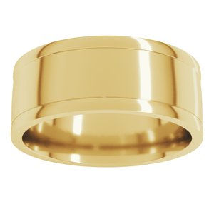 10K Yellow Or White Or Rose Gold Round-Edge Grooved Comfort-Fit Half Round Band