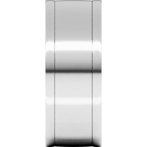 Sterling Silver Round-Edge Grooved Comfort-Fit Half Round Band