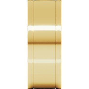 10K Yellow Or White Or Rose Gold Round-Edge Grooved Comfort-Fit Half Round Band