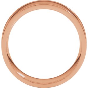 10K Yellow Or White Or Rose Gold Round-Edge Grooved Comfort-Fit Half Round Band