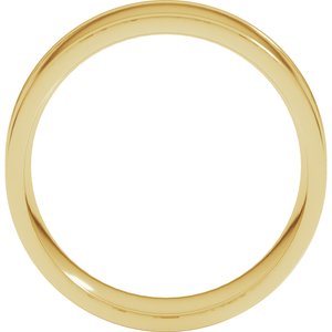 10K Yellow Or White Or Rose Gold Round-Edge Grooved Comfort-Fit Half Round Band